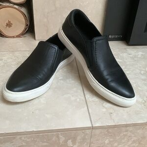 Leather slip on sneaker.